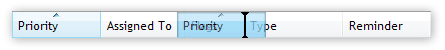 Column Header Reordering With Insertion Mark
